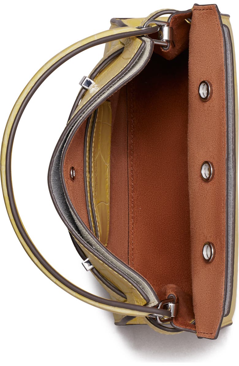 Tory Burch Petite Lee Radziwill Embossed Leather Double Bag, Alternate, color, Yellow Sky