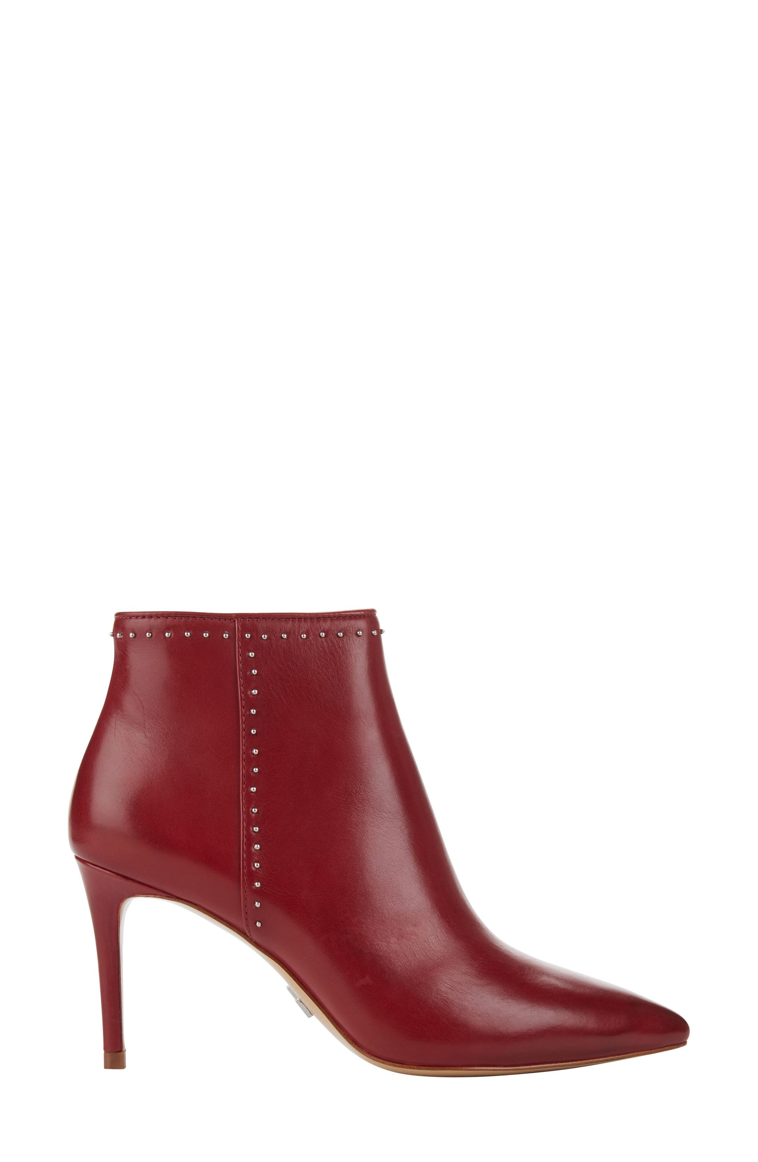 Donna Karan Lizzy Studded Bootie, Alternate, color, DEEP RED LEATHER