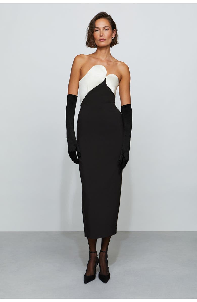 Et Ochs Court Combo Dress, Main, color, Black/Ivory