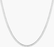 Aurate New York Lab Grown White Sapphire Baguette Tennis Necklace - 27ct