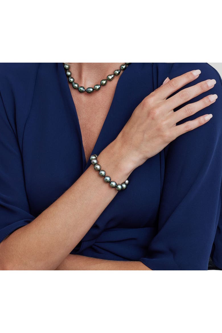 10-11mm Tahitian South Sea Pearl Bracelet - AAA Quality, Alternate, color, White Gold Clasp