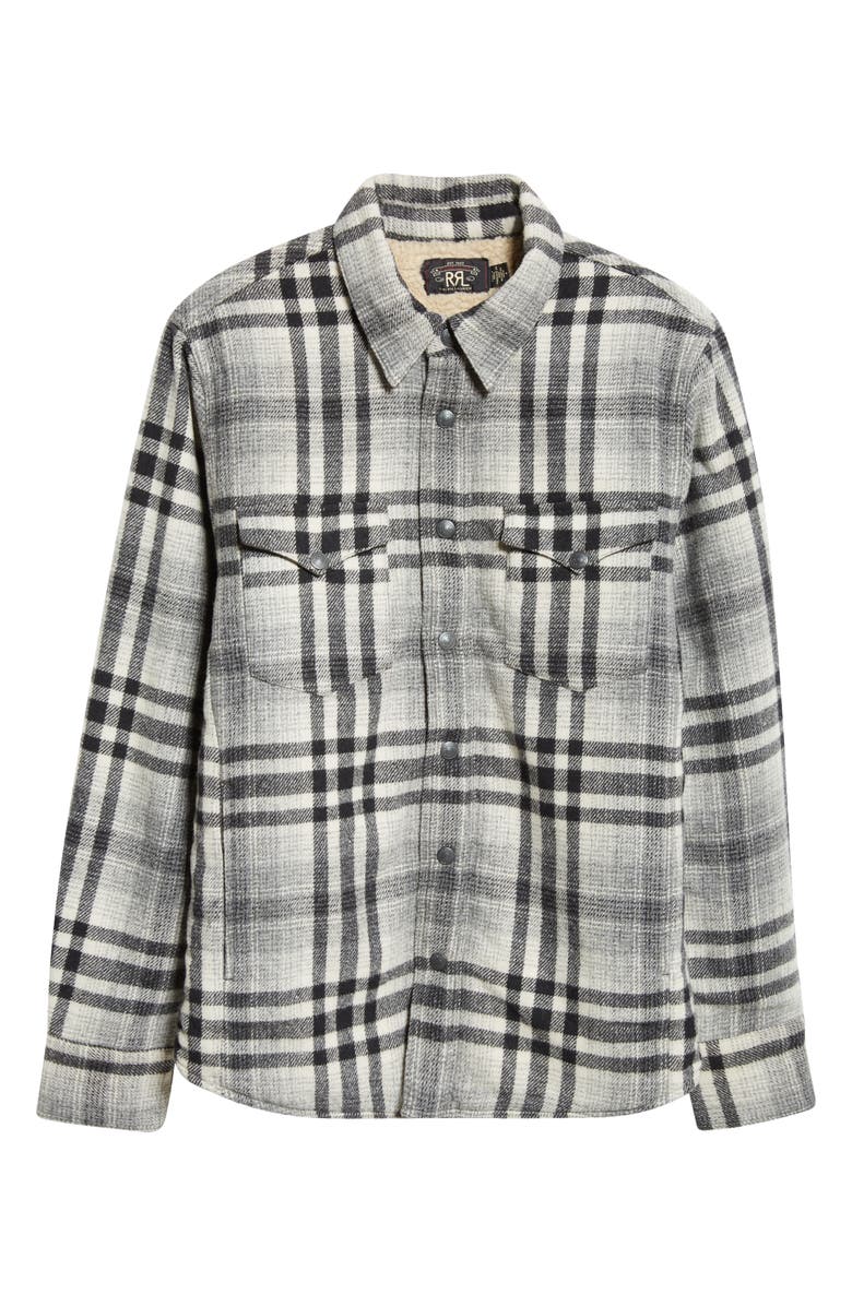 Double RL Plaid Shirt Jacket, Main, color, 