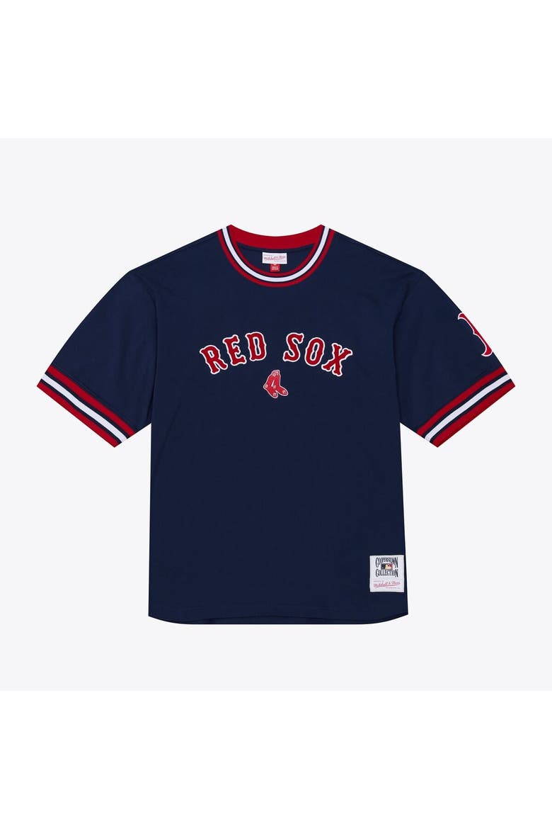 Men's Mitchell & Ness  Navy Boston Red Sox Wild Pitch Ringer T-Shirt, Main, color, Navy