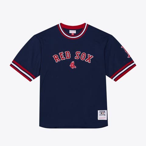 Men's Mitchell & Ness  Navy Boston Red Sox Wild Pitch Ringer T-Shirt