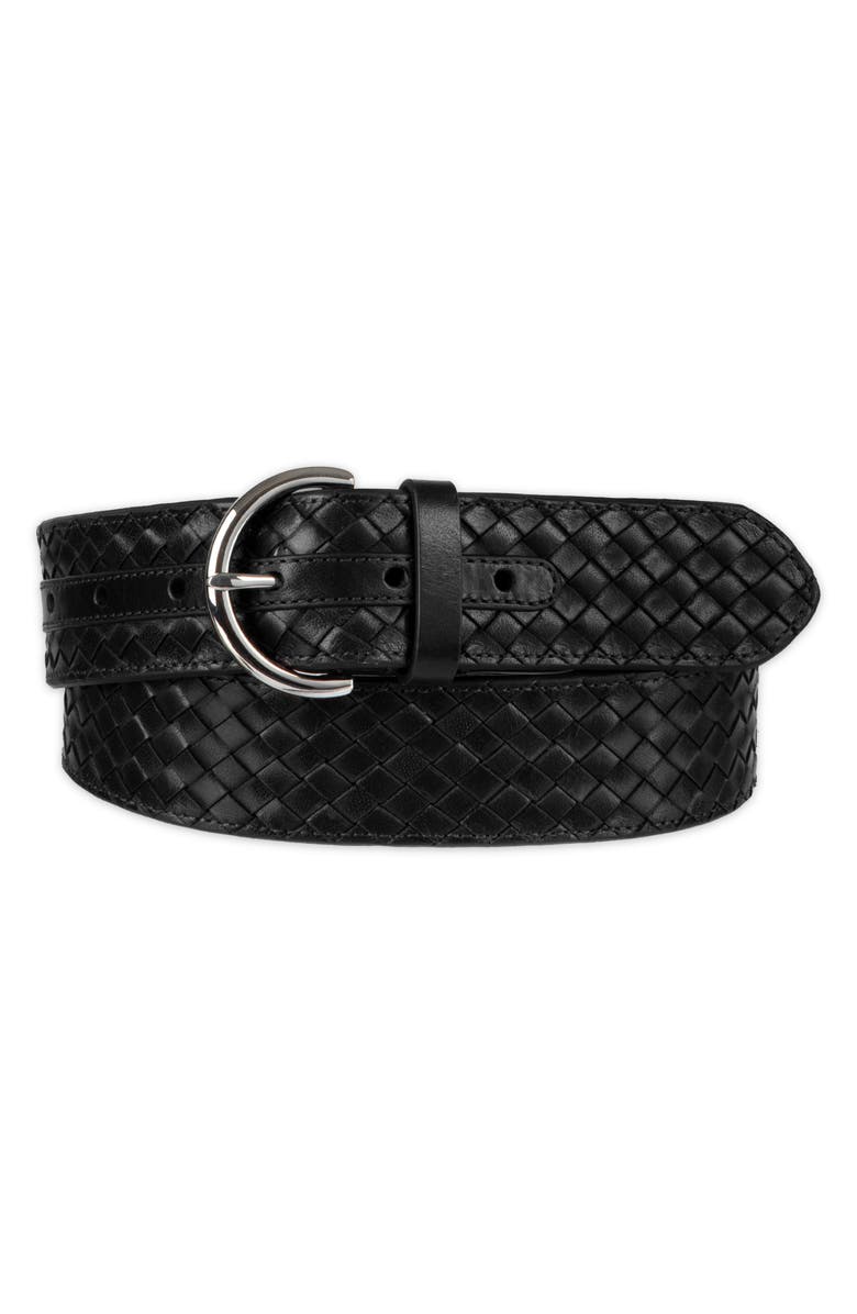 Cole Haan Woven Leather Belt, Main, color, Black