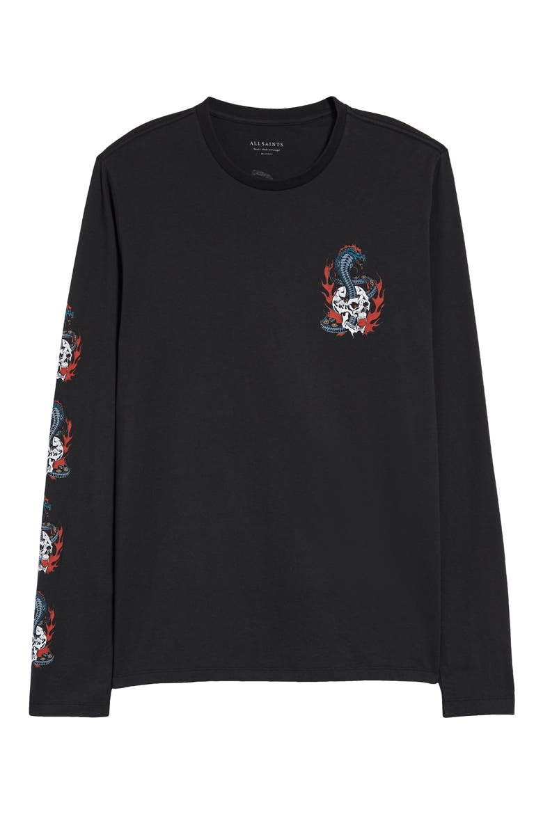 Men's Viper Long Sleeve Graphic Tee, Alternate, color, JET BLACK
