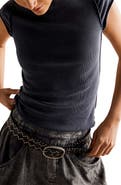Free People Ever Had Cap Sleeve Cotton T-Shirt