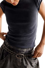 Free People Ever Had Cap Sleeve Cotton T-Shirt