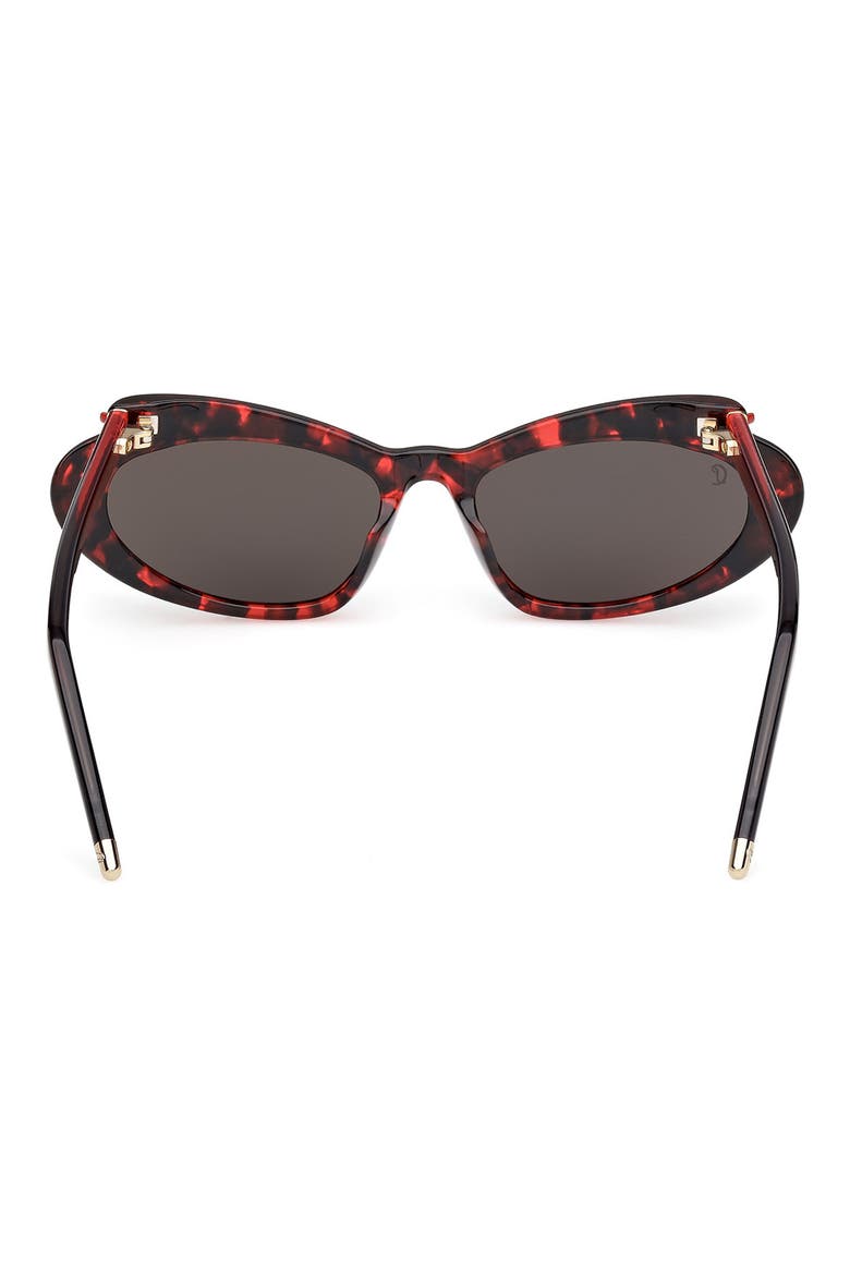 56mm Geometric Sunglasses, Alternate, color, RED HAVANA / GOLD / ZEISS