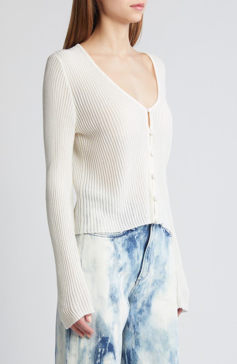 rag & bone Dorit V-Neck Wool Blend Rib Cardigan, Alternate, color, 