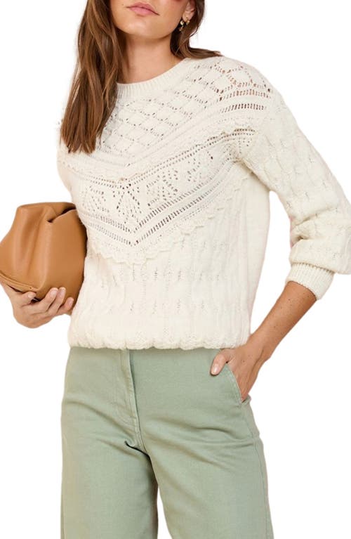 Friends Like These Pointelle Stitch Sweater In White