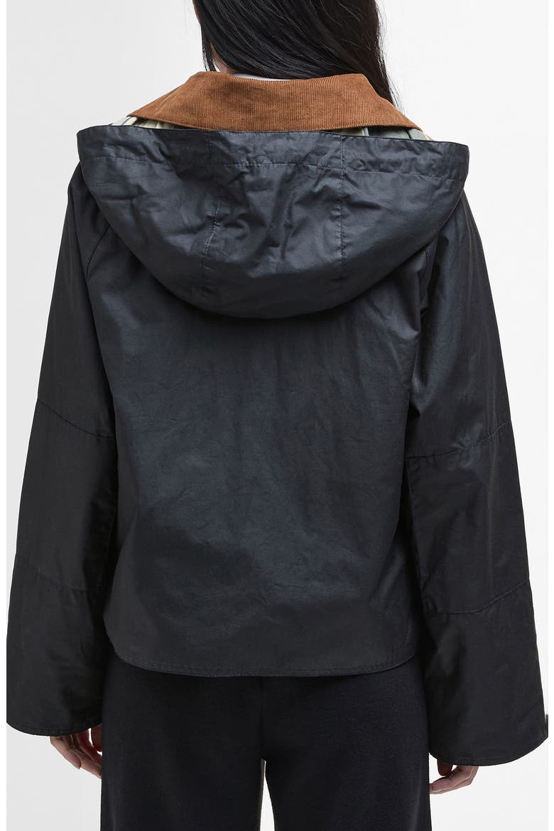 Erma Waxed Cotton Jacket, Alternate, color, BLACK/ ANCIENT TARTAN