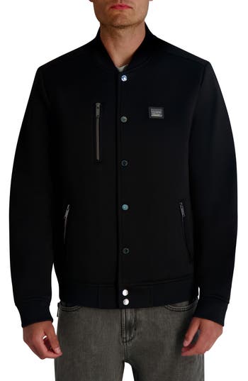 Karl Lagerfeld Paris Bomber Jacket In Black