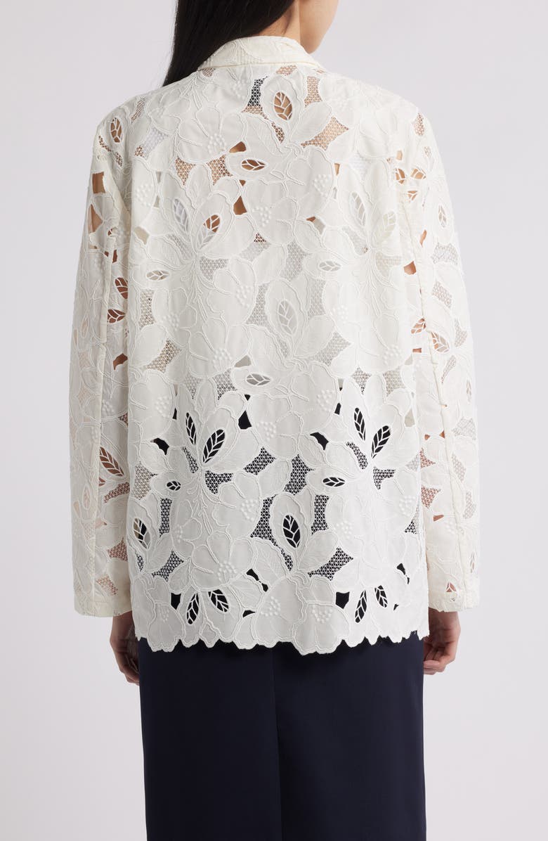 BOSS Jonara Lace Blazer, Alternate, color, White Broderie Anglaise