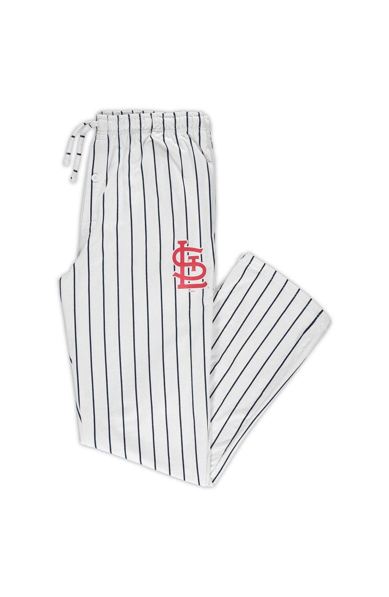 CONCEPTS SPORT Men's Concepts Sport White/Navy St. Louis Cardinals Big & Tall Pinstripe Sleep Pants, Main, color, White