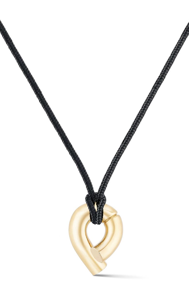TABAYER Oera Pendant Cord Necklace, Main, color, Yellow Gold