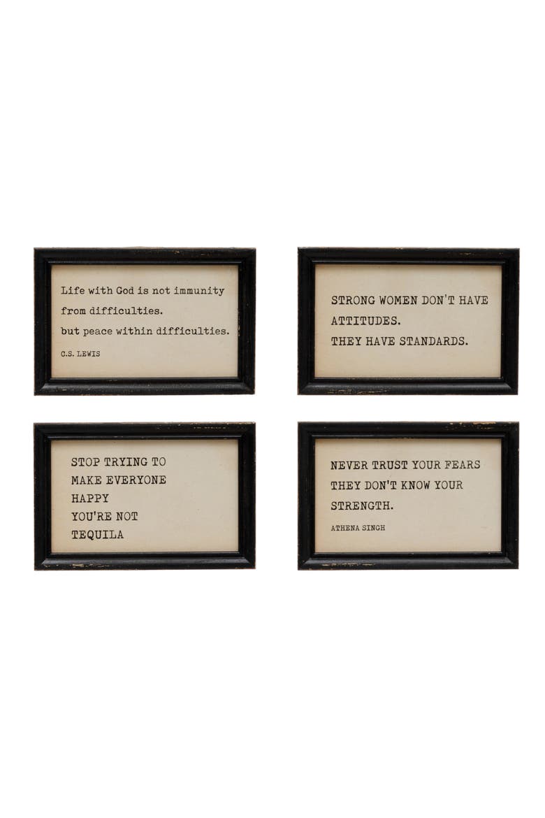 Table Frames with Inspirational Quotes, Main, color, Cream
