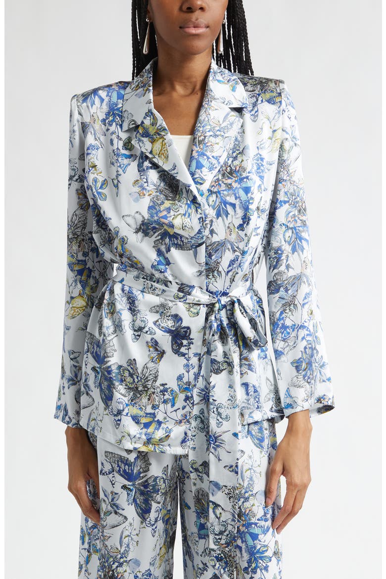 Ciara Silk Wrap Jacket, Main, color, GRAY MULTI WATERCOLR