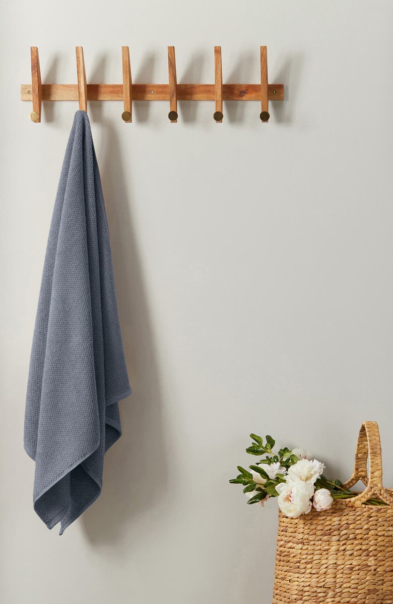 Woven & Weft Set of 6 Textured Hand Towels, Alternate, color, Chambray Blue