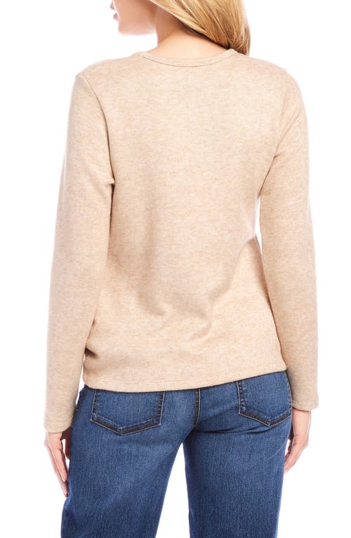 Karen Kane Knot Hem Knit Top In Brown