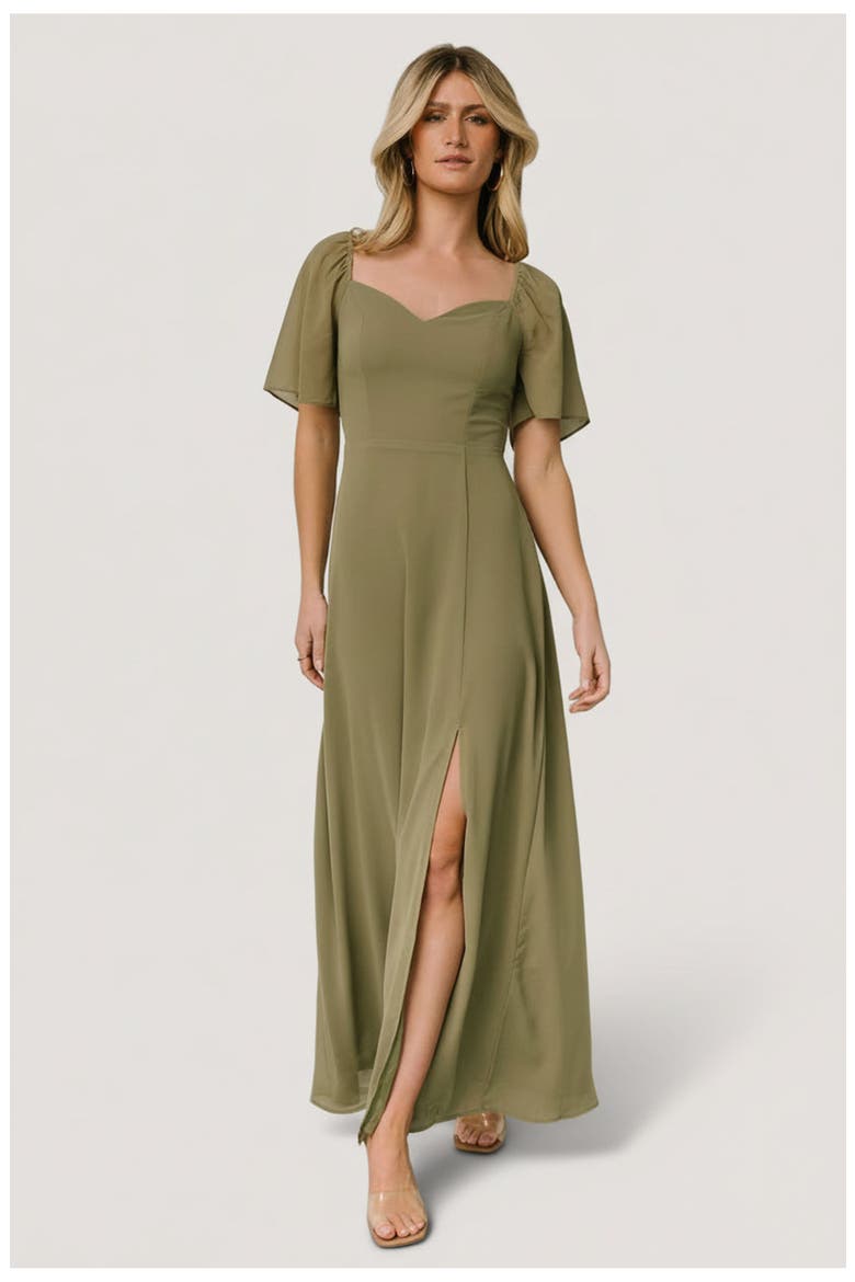 Sierra Sweetheart Maxi Dress, Main, color, Dusty Olive