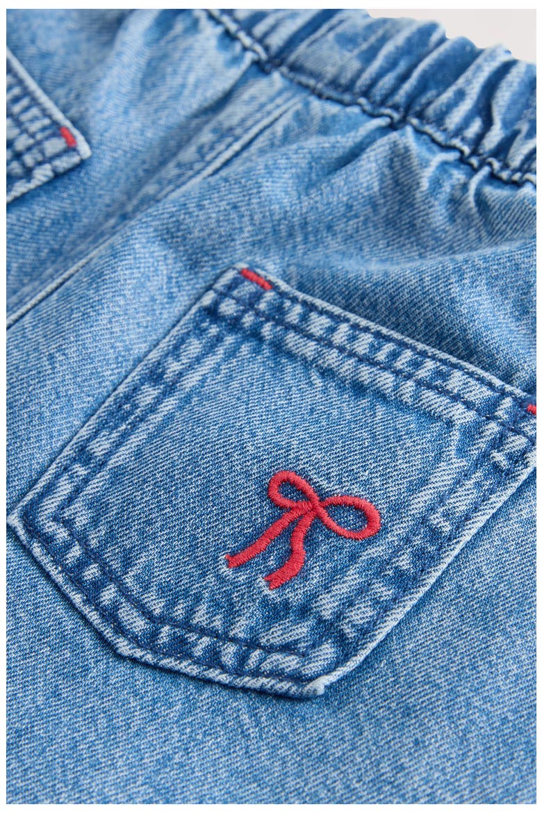 Kids' Bow Laser Wide Leg Jeans, Alternate, color, BLUE