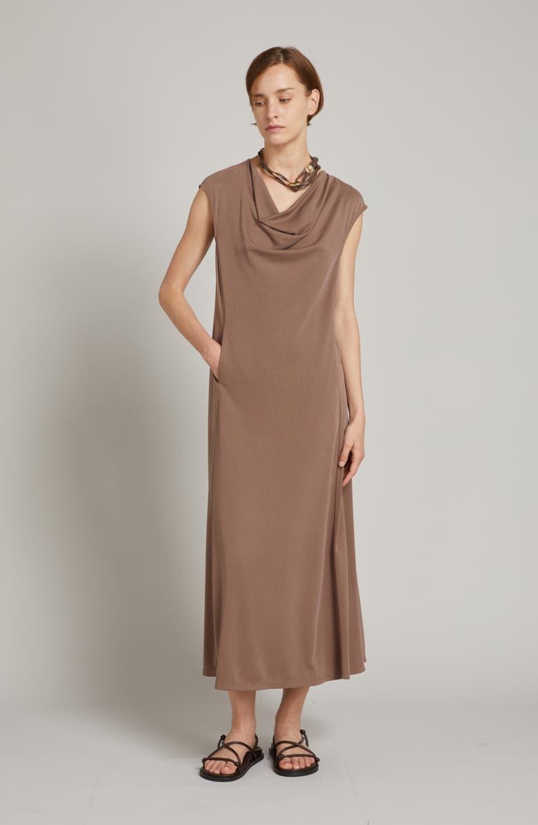 MM by Max Mara Vetusta Cowl Neck Sleeveless Dress, Alternate, color, Hazelnut Brown