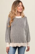 PinkBlush Ribbed Balloon Sleeve Sweater