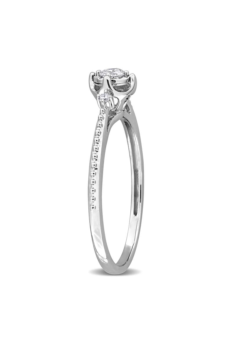 Lab-Grown Diamond 3-Stone Engagement Ring 14k, Alternate, color, White Gold