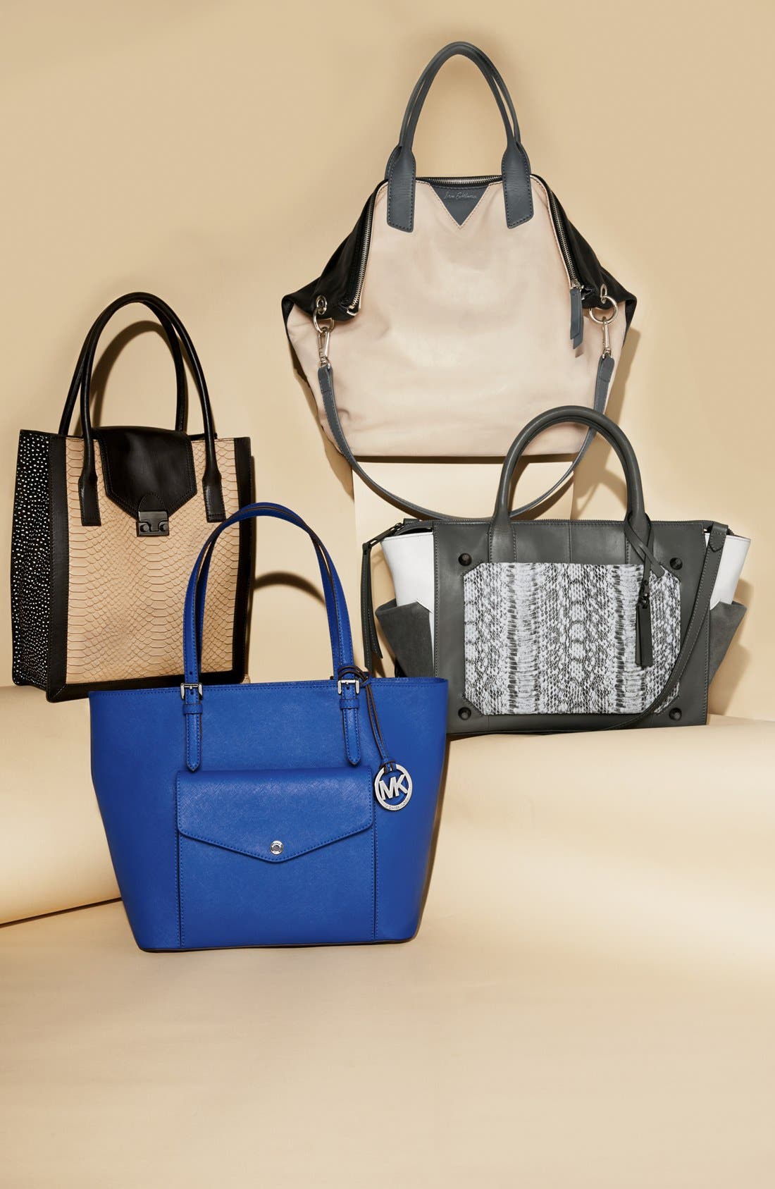 'Work' Tote, Alternate, color, NUDE/ BLACK