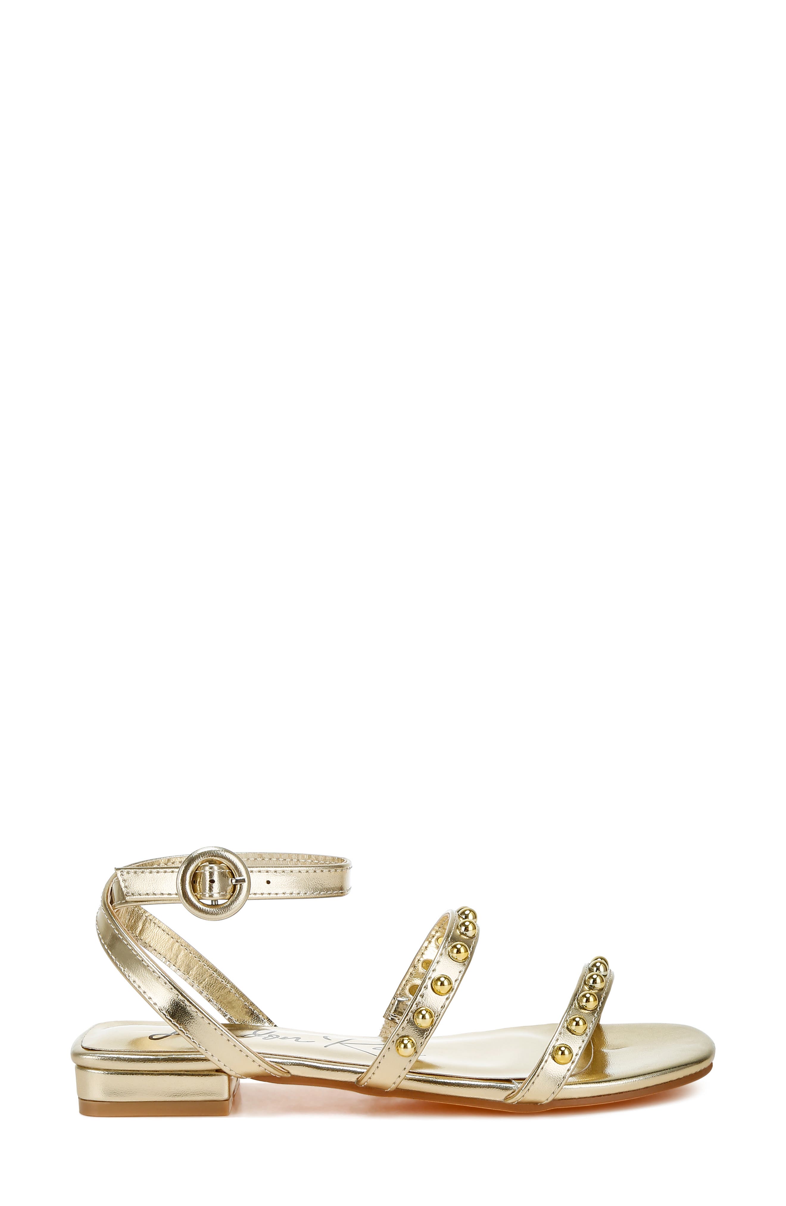 Flippity Studded Ankle Strap Sandal, Alternate, color, GOLD