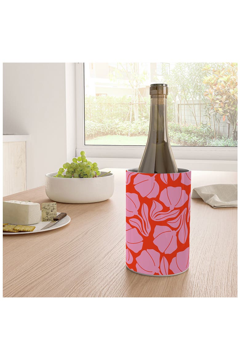 Boho Blooms Stainless Steel Wine Chiller, Alternate, color, RED