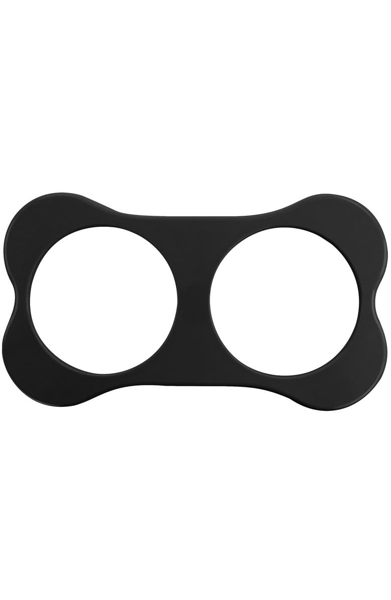 Gibson Home Bow Wow Meow 3 Piece Elevated Pet Bowl Dinner Set, Alternate, color, Black