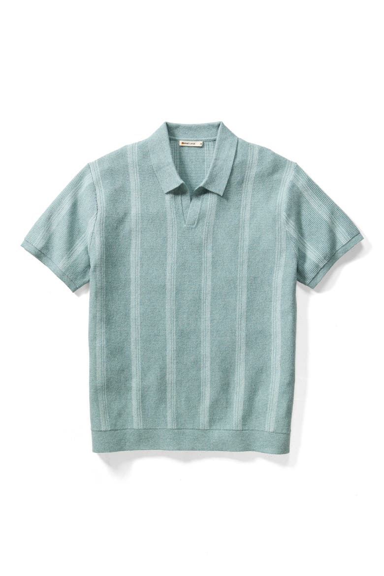 Liam Johnny Collar Polo, Alternate, color, TOPAZ STRIPE