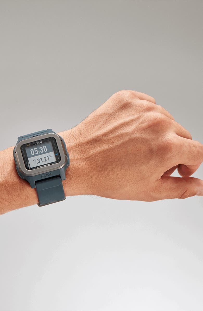 Nixon Regulus Expedition Silicone Strap Digital Chronograph Watch, 47.5mm, Alternate, color, Navy