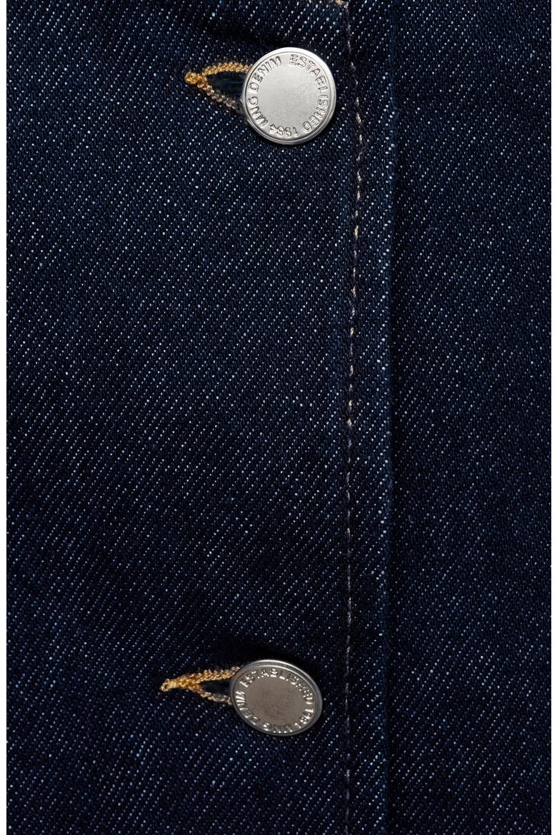 Collarless Denim Jacket, Alternate, color, OPEN BLUE