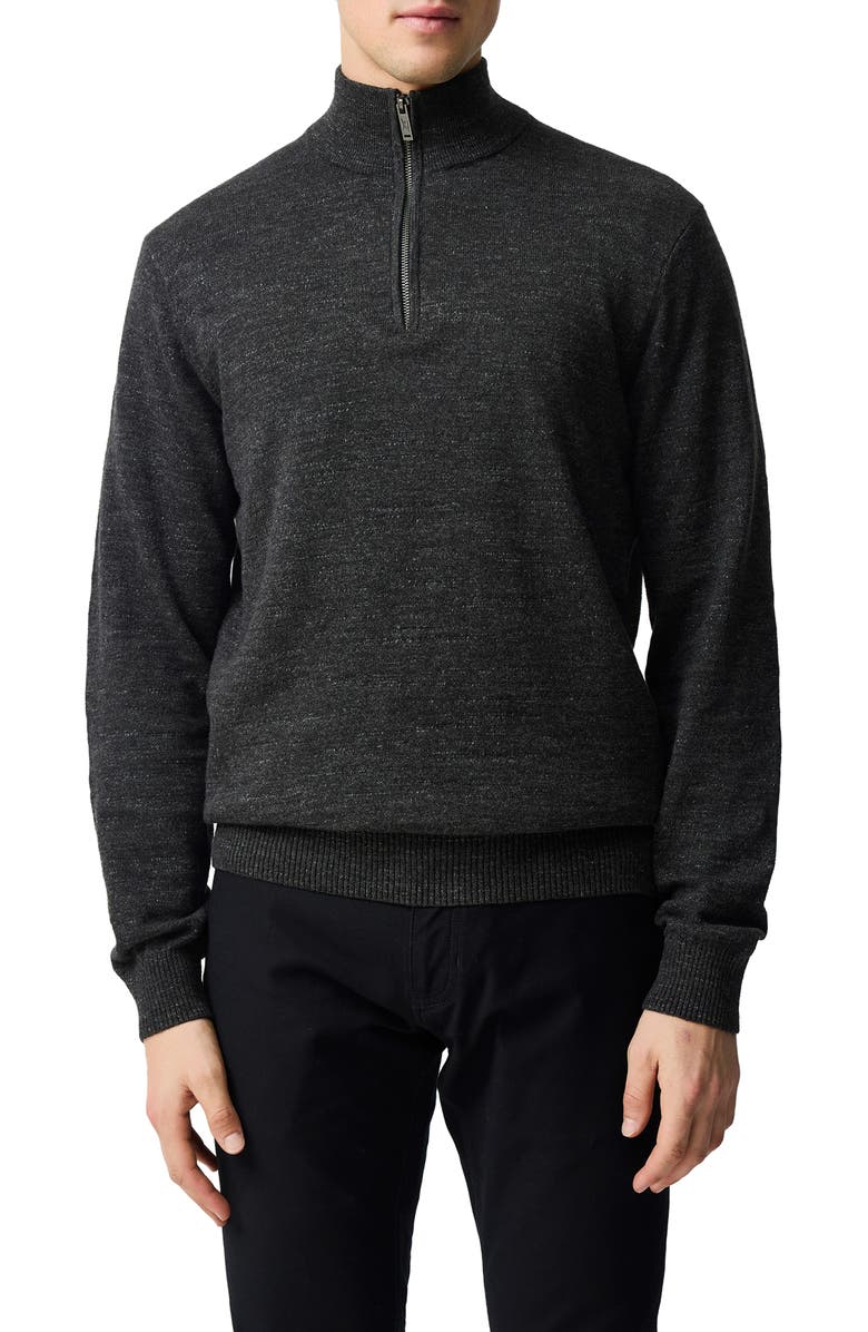 Rodd & Gunn Fortrose Cotton Quarter Zip Sweater, Main, color, Ash