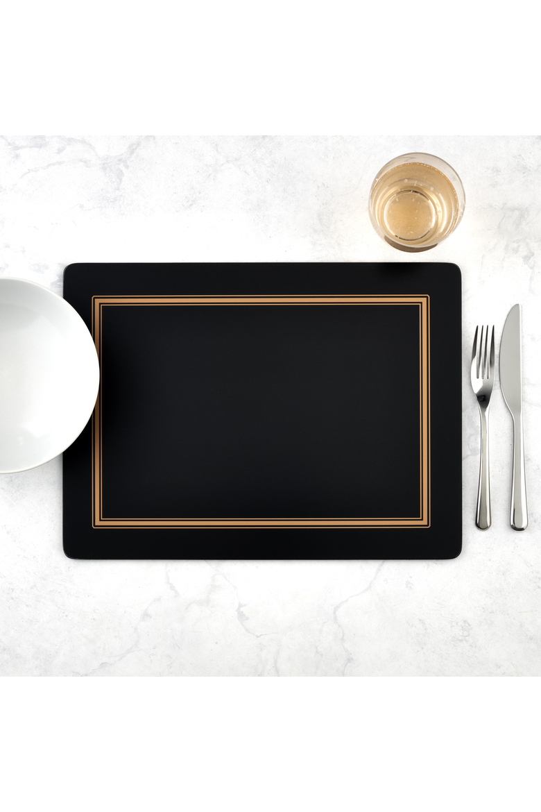 Classic Cork-Backed Placemats, Set of 4, Alternate, color, Black