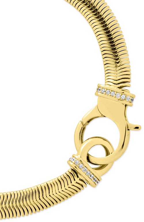 Sterling Forever Kassidy Cubic Zirconia Statement Chain Bracelet In Gold