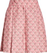 Max Mara Studio Clown Kitty Print Silk Twill Skort