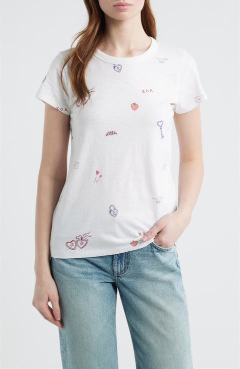 Valentine Print Pima Cotton T-Shirt
