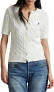 Polo Ralph Lauren Cable Knit Short Sleeve Cotton Cardigan