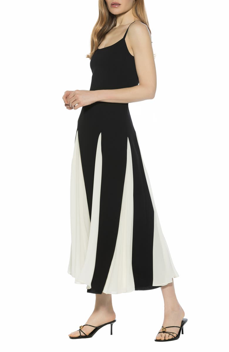 Alexia Admor Corvin Colorblock Godet Maxi Dress, Alternate, color, Black/ White