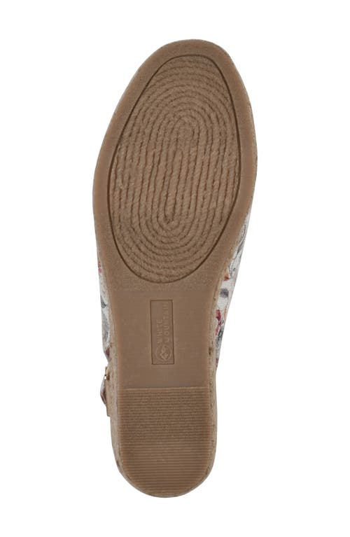 White Mountain Footwear Maize Slingback Wedge Sandal In White/pink Floral Fabric