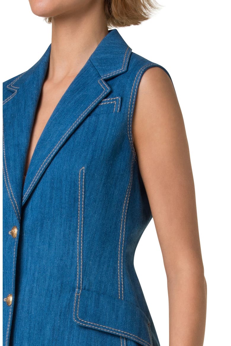 Stretch Denim Vest, Alternate, color, SKY