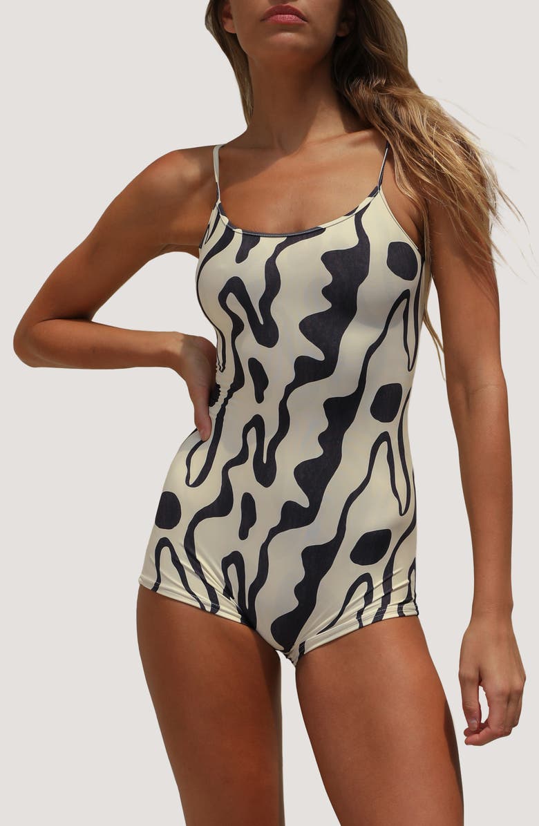 Stone Fox Bobby Print One-Piece Swimsuti, Main, color, New Horizon