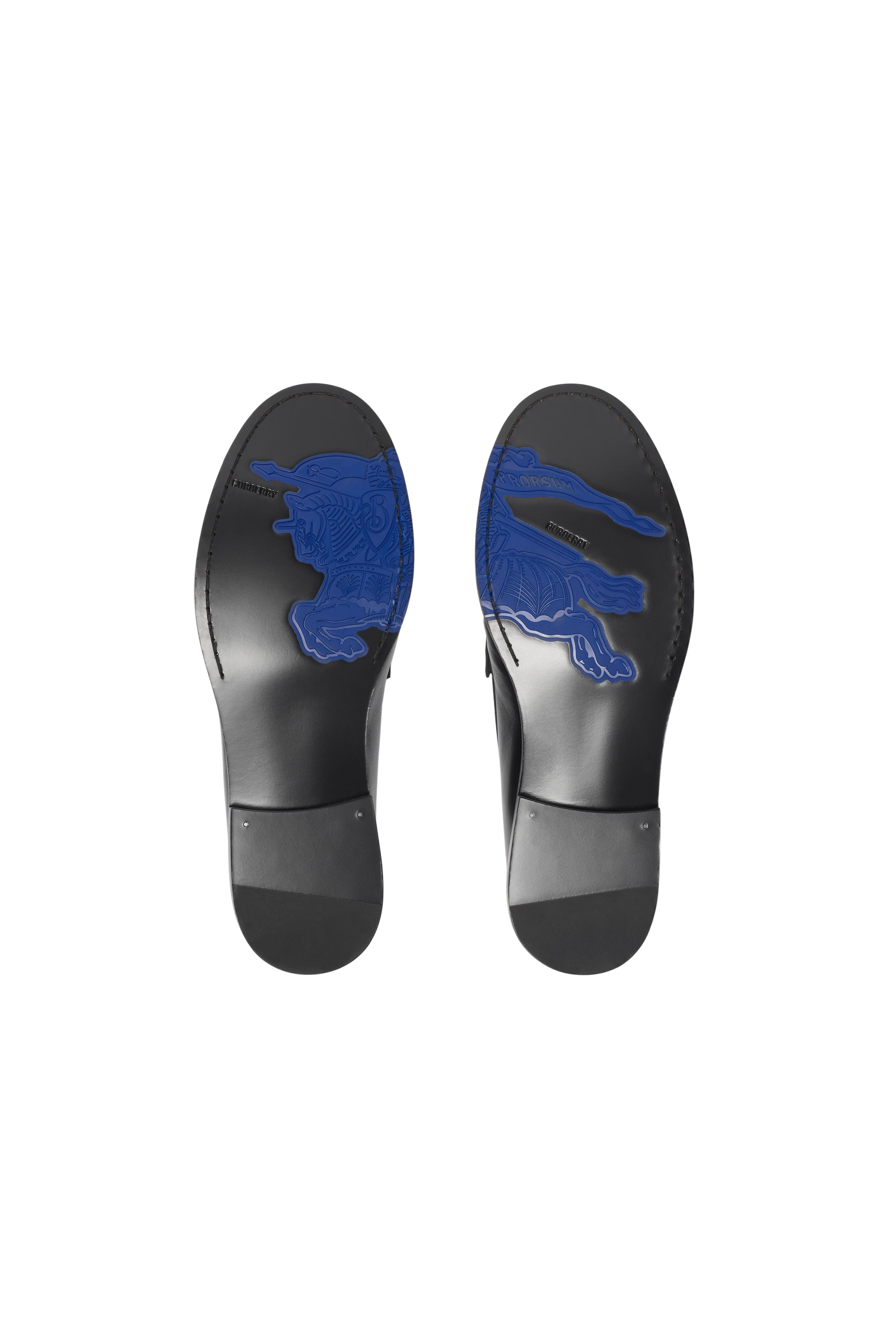 Burberry Leather Cadet Loafers, Alternate, color, Black