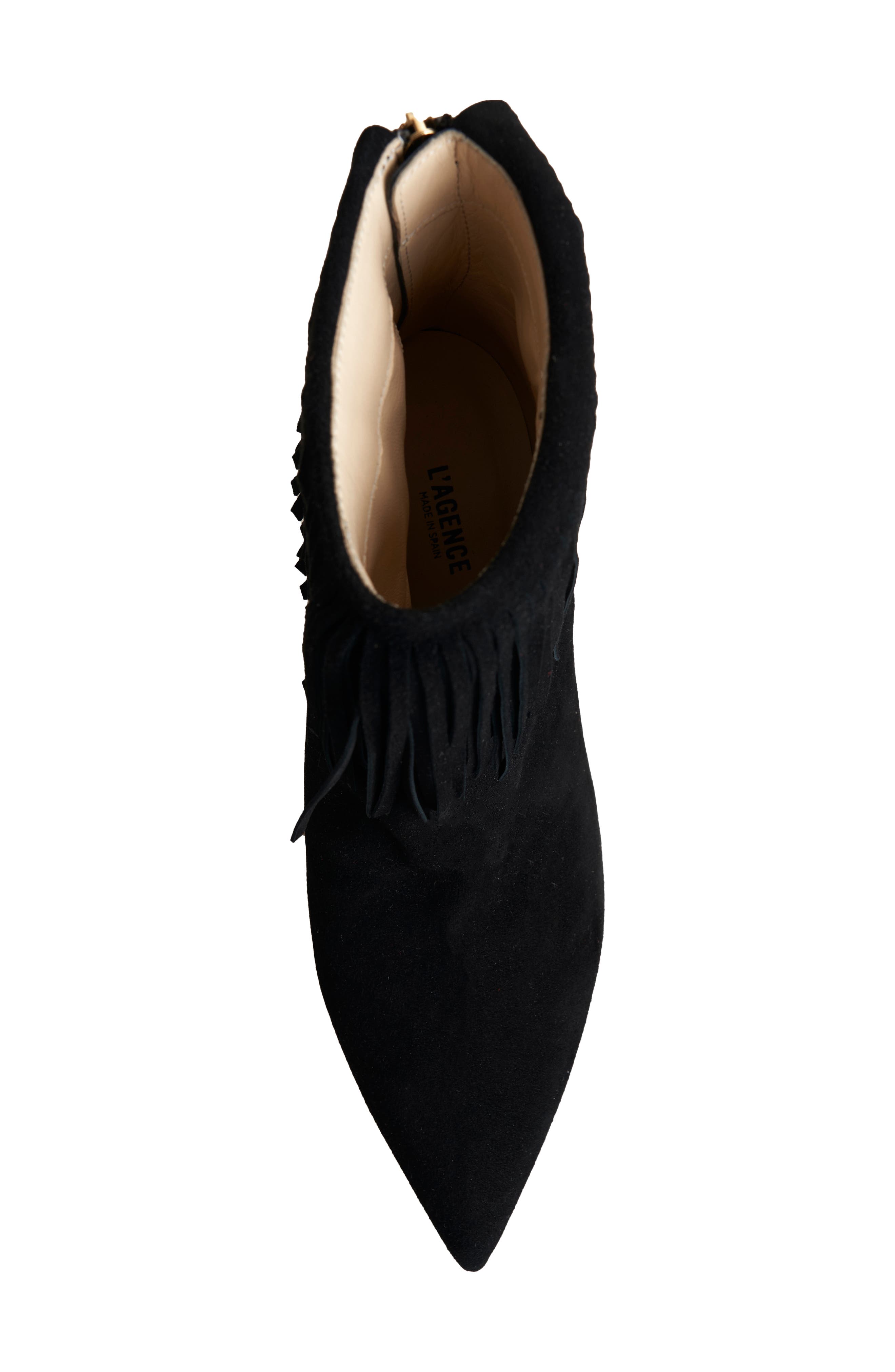 L'AGENCE Mathilde Fringe Stiletto Bootie, Alternate, color, 