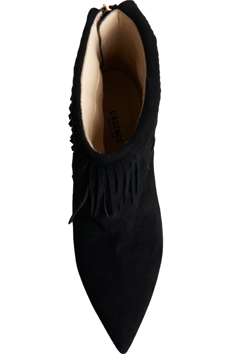 L'AGENCE Mathilde Fringe Stiletto Bootie, Alternate, color,