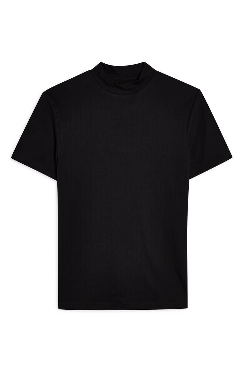 Topman Classic Fit Ribbed Mock Neck T-Shirt, Alternate, color,